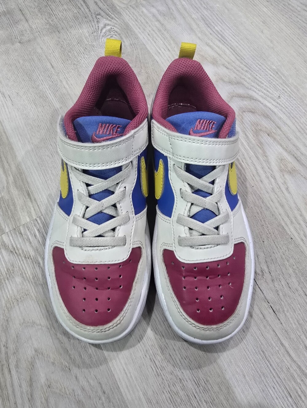 Nike Kids' Court Borough Recraft Low Top Sneaker Little Kid Red/Blue/Yellow 13c